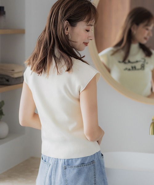 coca(coca)(コカ)の「チェーンロゴボトルネックニットトップス(Tシャツ/カットソー・レディース・ホワイト/ブラック・M/L)」の7枚目の写真