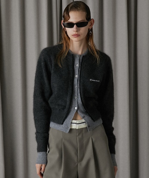 PRANK PROJECT（プランクプロジェクト）の「レイヤードクルーカーデ/Layered Crew Neck Cardigan（カーディガン/ボレロ・レディース・チャコールグレー/ネイビー/ピンク/レッド・FREE）」の15枚目の写真