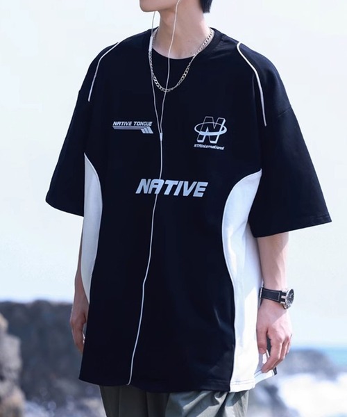SEN TOKYO(セントーキョー)の「【ユニセックス】洗練ブロークコア。ユニフォームデザイン ゲームTシャツ(Tシャツ/カットソー・メンズ・ブラック/ホワイト/レッド・FREE)」の4枚目の写真