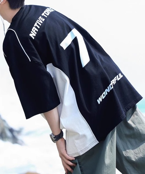 SEN TOKYO(セントーキョー)の「【ユニセックス】洗練ブロークコア。ユニフォームデザイン ゲームTシャツ(Tシャツ/カットソー・メンズ・ブラック/ホワイト/レッド・FREE)」の10枚目の写真
