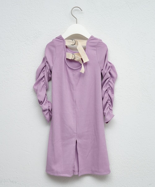 CIAOPANIC TYPY（チャオパニックティピー）の「【KIDS】バックベルトワンピース（ワンピース・キッズ・ブラック/パープル/カーキ・XX-LARGE/X-LARGE/LARGE/MEDIUM/SMALL）」の6枚目の写真