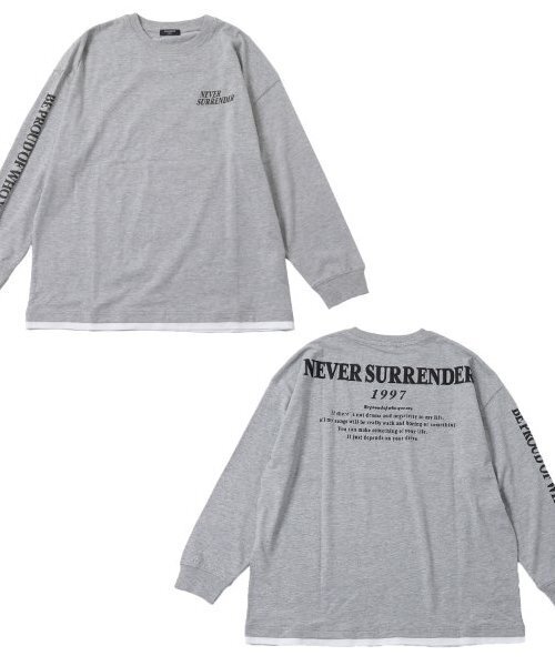 GLAZOS（グラソス）の「【STREET】バック発泡プリント袖ロゴビッグ長袖Tシャツ（Tシャツ/カットソー・キッズ・ブラック/グレー/ホワイト・140cm/150cm/160cm/170cm）」の3枚目の写真