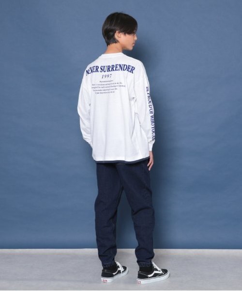 GLAZOS（グラソス）の「【STREET】バック発泡プリント袖ロゴビッグ長袖Tシャツ（Tシャツ/カットソー・キッズ・ブラック/グレー/ホワイト・140cm/150cm/160cm/170cm）」の15枚目の写真