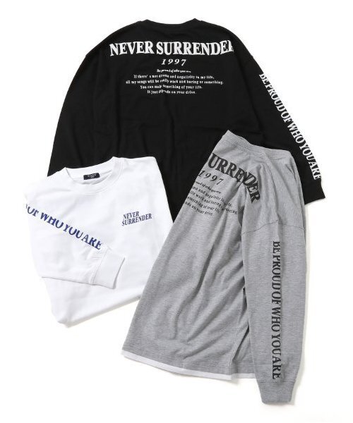 GLAZOS（グラソス）の「【STREET】バック発泡プリント袖ロゴビッグ長袖Tシャツ（Tシャツ/カットソー・キッズ・ブラック/グレー/ホワイト・140cm/150cm/160cm/170cm）」の5枚目の写真