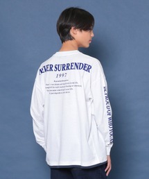 GLAZOS | 【STREET】バック発砲プリント袖ロゴビッグ長袖Tシャツ(Tシャツ/カットソー)