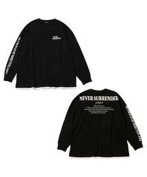 GLAZOS | 【STREET】バック発砲プリント袖ロゴビッグ長袖Tシャツ(Tシャツ/カットソー)