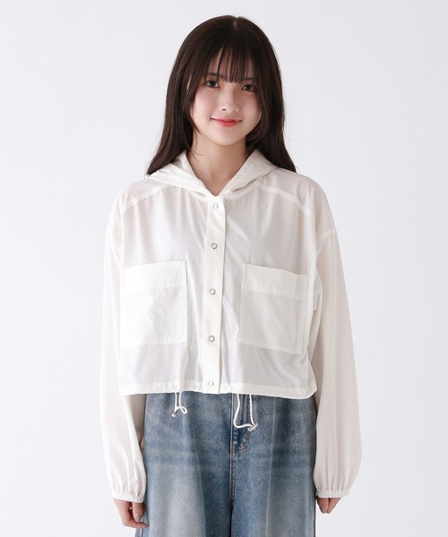 repipi armario（レピピ アルマリオ）の「ストレッチナイロンショートパーカー（パーカー・キッズ・ブラック/ホワイト/チャコールグレー/カーキ・LARGE/MEDIUM/SMALL）」の14枚目の写真