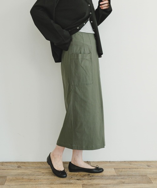 ITEMS URBANRESEARCH（アイテムズ アーバンリサーチ）の「ストレッチタイトスカート（スカート・レディース・ブラック/グリーン系その他/キャメル・FREE）」の3枚目の写真