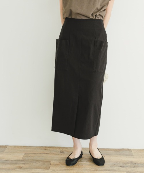 ITEMS URBANRESEARCH（アイテムズ アーバンリサーチ）の「ストレッチタイトスカート（スカート・レディース・ブラック/グリーン系その他/キャメル・FREE）」の2枚目の写真