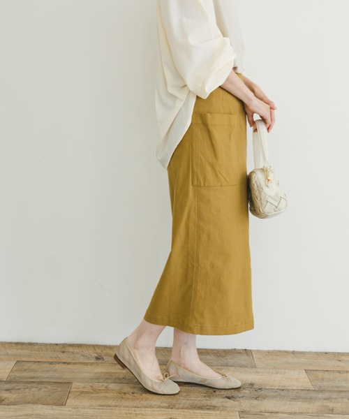 ITEMS URBANRESEARCH（アイテムズ アーバンリサーチ）の「ストレッチタイトスカート（スカート・レディース・ブラック/グリーン系その他/キャメル・FREE）」の6枚目の写真