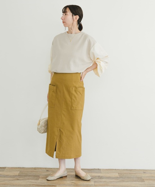 ITEMS URBANRESEARCH（アイテムズ アーバンリサーチ）の「ストレッチタイトスカート（スカート・レディース・ブラック/グリーン系その他/キャメル・FREE）」の7枚目の写真