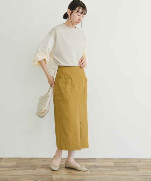 ITEMS URBANRESEARCH（アイテムズ アーバンリサーチ）の「ストレッチタイトスカート（スカート・レディース・ブラック/グリーン系その他/キャメル・FREE）」の8枚目の写真