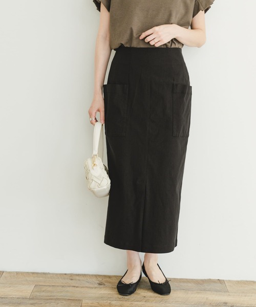 ITEMS URBANRESEARCH（アイテムズ アーバンリサーチ）の「ストレッチタイトスカート（スカート・レディース・ブラック/グリーン系その他/キャメル・FREE）」の9枚目の写真