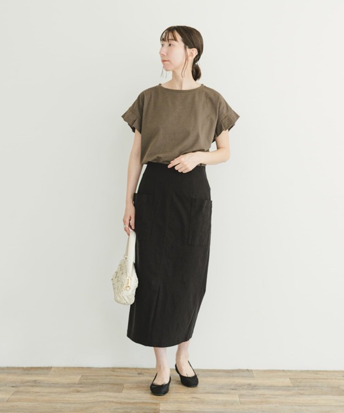 ITEMS URBANRESEARCH（アイテムズ アーバンリサーチ）の「ストレッチタイトスカート（スカート・レディース・ブラック/グリーン系その他/キャメル・FREE）」の11枚目の写真