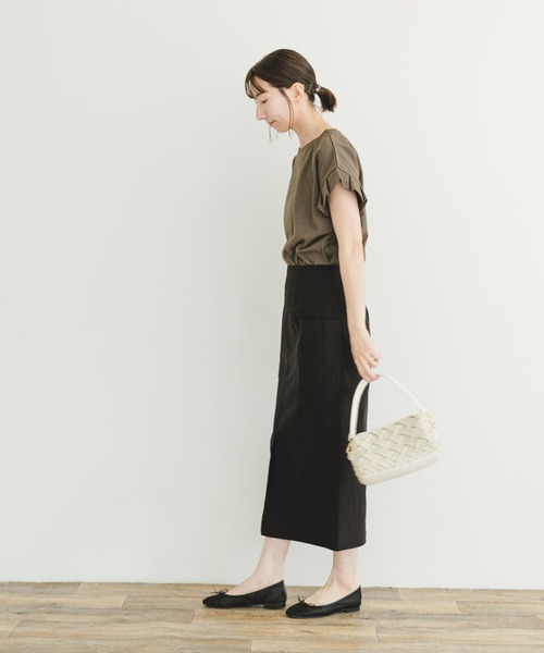 ITEMS URBANRESEARCH（アイテムズ アーバンリサーチ）の「ストレッチタイトスカート（スカート・レディース・ブラック/グリーン系その他/キャメル・FREE）」の13枚目の写真