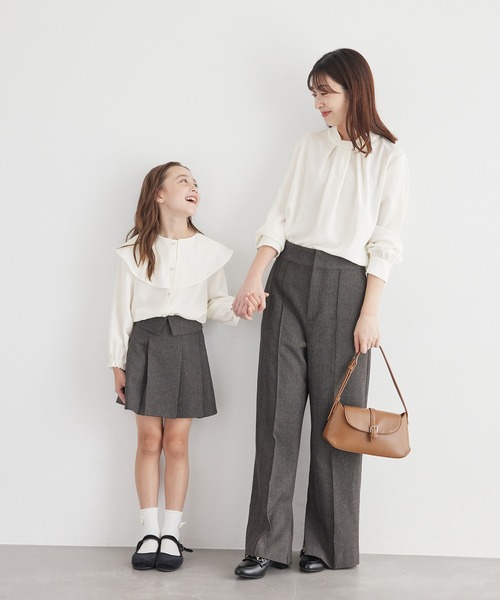 ROPE' PICNIC（ロペピクニック）の「【KIDS】フレアカラーブラウス/リンクコーデ・WEB限定サイズ:110cm（シャツ/ブラウス・キッズ・オフホワイト/ベージュ系その他・150/140/130/120/110）」の8枚目の写真