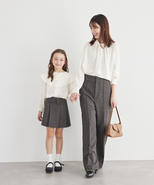 ROPE' PICNIC（ロペピクニック）の「【KIDS】フレアカラーブラウス/リンクコーデ・WEB限定サイズ:110cm（シャツ/ブラウス・キッズ・オフホワイト/ベージュ系その他・150/140/130/120/110）」の7枚目の写真