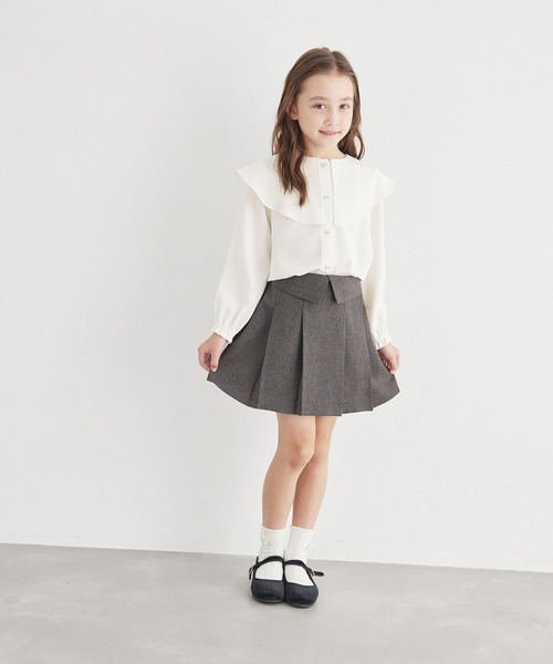 ROPE' PICNIC（ロペピクニック）の「【KIDS】フレアカラーブラウス/リンクコーデ・WEB限定サイズ:110cm（シャツ/ブラウス・キッズ・オフホワイト/ベージュ系その他・150/140/130/120/110）」の5枚目の写真