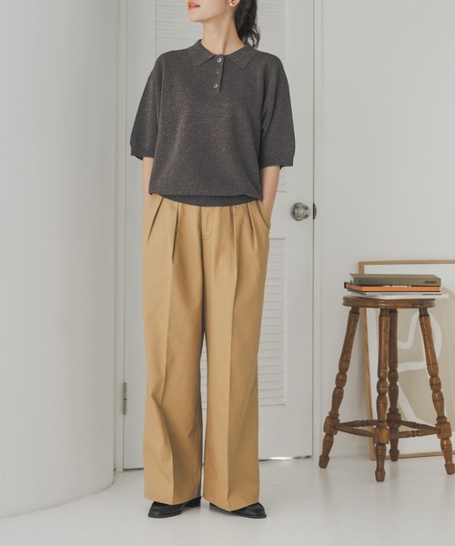 URBAN RESEARCH DOORS(アーバンリサーチドアーズ)の「チノワイドパンツ(チノパンツ・レディース・ベージュ/カーキ・MEDIUM)」の11枚目の写真