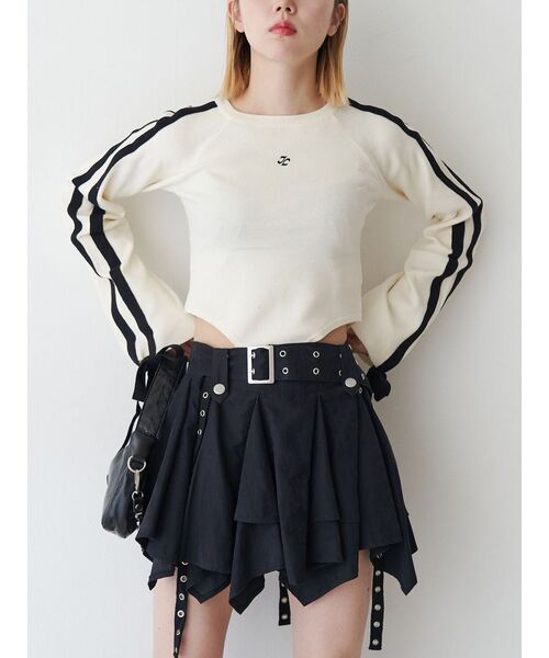 jouetie(ジュエティ)の「リボンラインニットボディスーツ(ニット/セーター・レディース・グリーン/オフホワイト/ブラック・MEDIUM)」の15枚目の写真