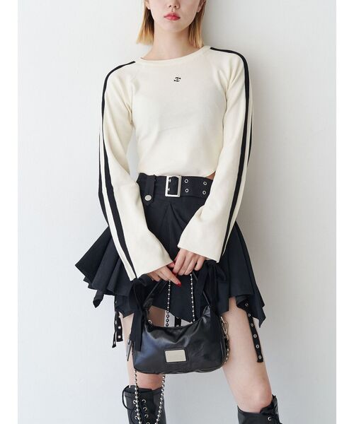 jouetie(ジュエティ)の「リボンラインニットボディスーツ(ニット/セーター・レディース・グリーン/オフホワイト/ブラック・MEDIUM)」の16枚目の写真