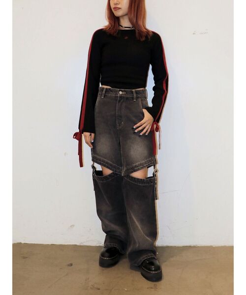 jouetie(ジュエティ)の「リボンラインニットボディスーツ(ニット/セーター・レディース・グリーン/オフホワイト/ブラック・MEDIUM)」の18枚目の写真