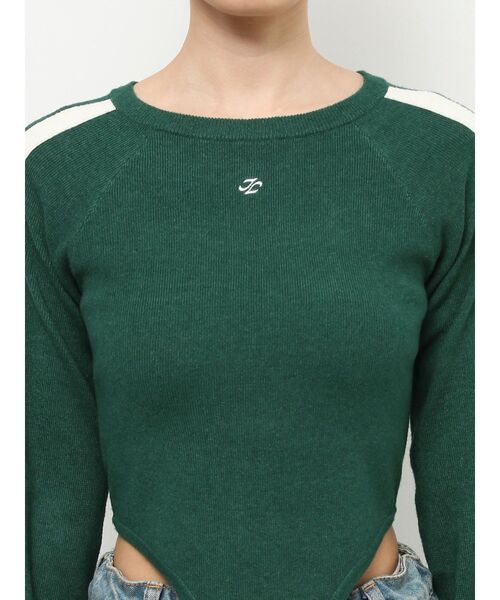 jouetie(ジュエティ)の「リボンラインニットボディスーツ(ニット/セーター・レディース・グリーン/オフホワイト/ブラック・MEDIUM)」の4枚目の写真