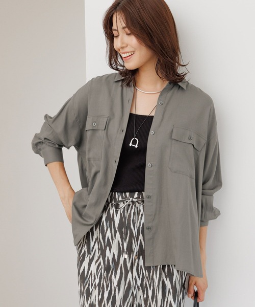 未使用　POLO RALPH LAUREN　シルクシアーシャツブラウス　ネイビー RALPH LAUREN｜(RLX)テーラード フィット カモ パフォーマンス