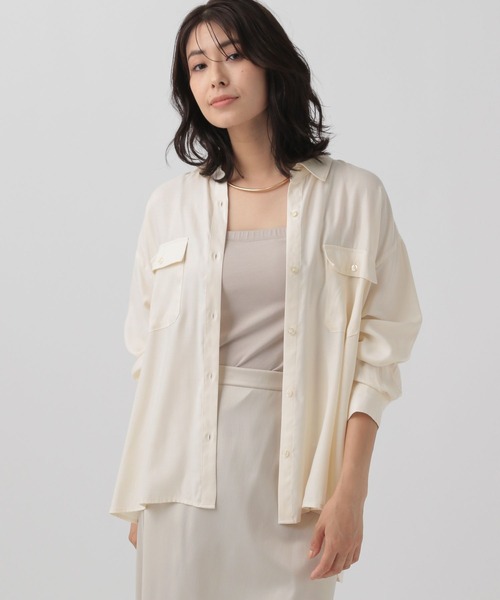 Elura（エルーラ）の「ソフトシアーレギュラーシャツ/133589（シャツ/ブラウス・レディース・ネイビー/オフホワイト/チャコールグレー・MEDIUM/LARGE）」の16枚目の写真