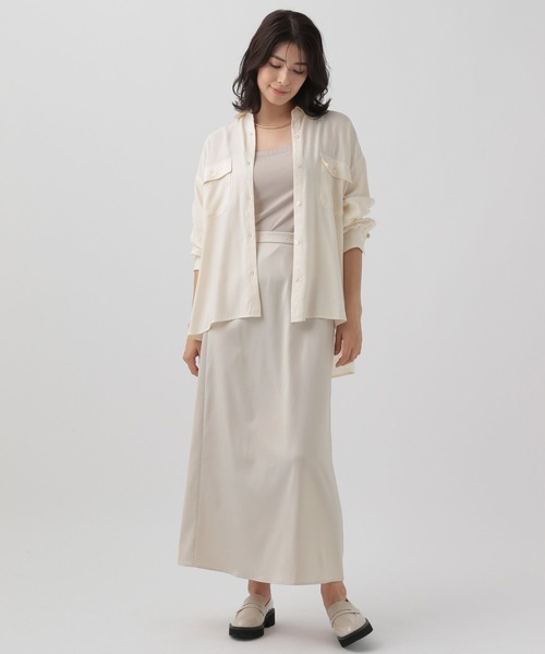 Elura（エルーラ）の「ソフトシアーレギュラーシャツ/133589（シャツ/ブラウス・レディース・ネイビー/オフホワイト/チャコールグレー・MEDIUM/LARGE）」の14枚目の写真