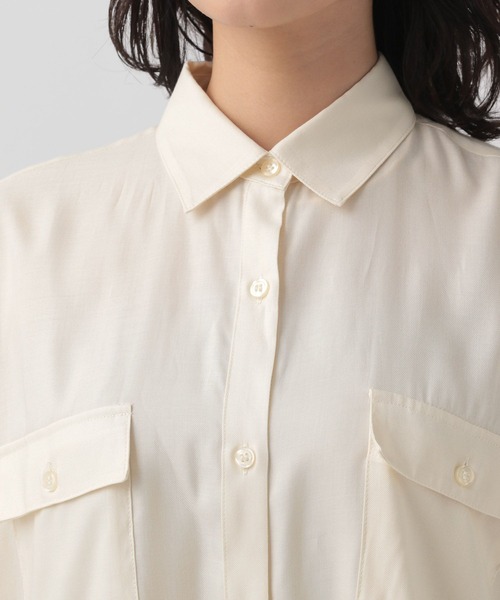 Elura（エルーラ）の「ソフトシアーレギュラーシャツ/133589（シャツ/ブラウス・レディース・ネイビー/オフホワイト/チャコールグレー・MEDIUM/LARGE）」の10枚目の写真