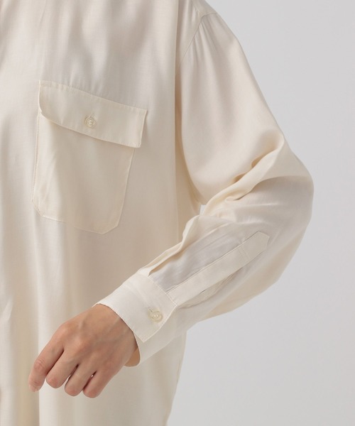 Elura（エルーラ）の「ソフトシアーレギュラーシャツ/133589（シャツ/ブラウス・レディース・ネイビー/オフホワイト/チャコールグレー・MEDIUM/LARGE）」の9枚目の写真