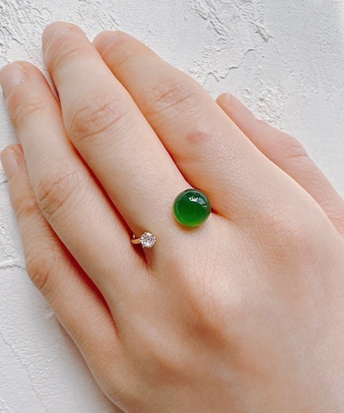 tone(トーン)の「【SPICY COLORS】天然石のハーフリング(リング・レディース・ブルー/ターコイズブルー/レッド/グリーン/ホワイト・FREE)」の6枚目の写真