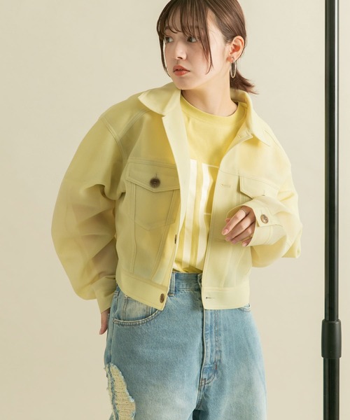 KBF（ケイビーエフ）の「シアーダンボールジャケット（その他アウター・レディース・ブルー系その他/ライトベージュ・ONE）」の13枚目の写真