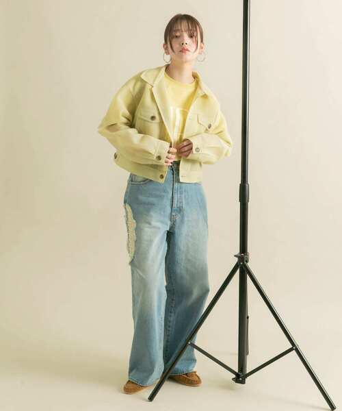 KBF（ケイビーエフ）の「シアーダンボールジャケット（その他アウター・レディース・ブルー系その他/ライトベージュ・ONE）」の11枚目の写真