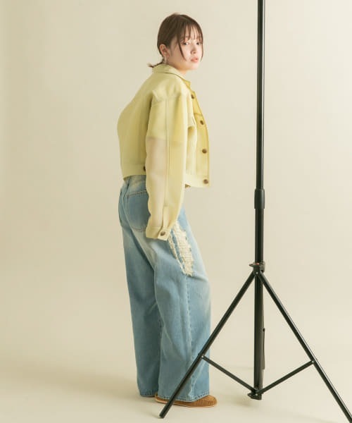 KBF（ケイビーエフ）の「シアーダンボールジャケット（その他アウター・レディース・ブルー系その他/ライトベージュ・ONE）」の5枚目の写真