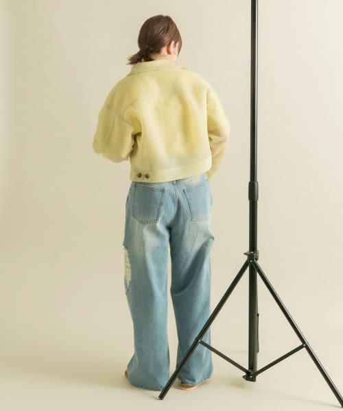 KBF（ケイビーエフ）の「シアーダンボールジャケット（その他アウター・レディース・ブルー系その他/ライトベージュ・ONE）」の4枚目の写真