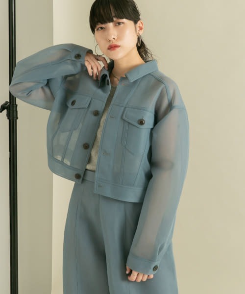 KBF（ケイビーエフ）の「シアーダンボールジャケット（その他アウター・レディース・ブルー系その他/ライトベージュ・ONE）」の22枚目の写真