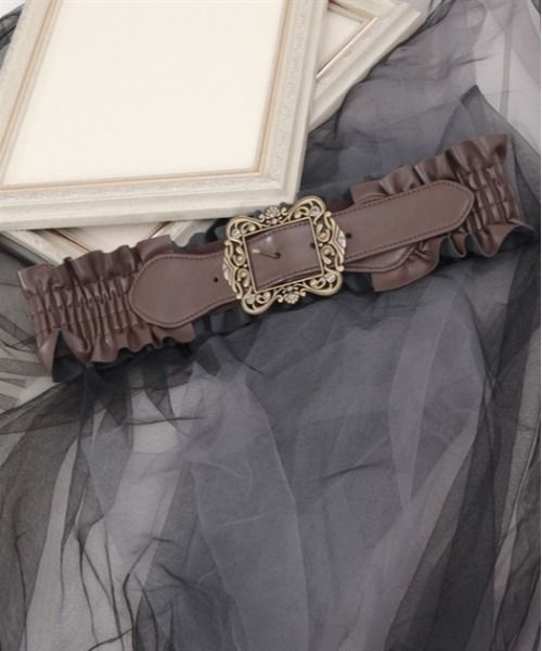 axes femme（アクシーズファム）の「クラシカルバックルゴムベルト（ベルト・レディース・ブラウン/ブラック/ワイン・FREE）」の3枚目の写真