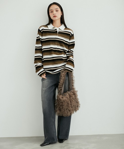 ADAM ET ROPE'(アダムエロペ)の「【一部WEB限定カラー】フリルワンショルダーバッグ(ショルダーバッグ・レディース・ブラック/ダークブラウン/ライトグレー・FREE)」の9枚目の写真