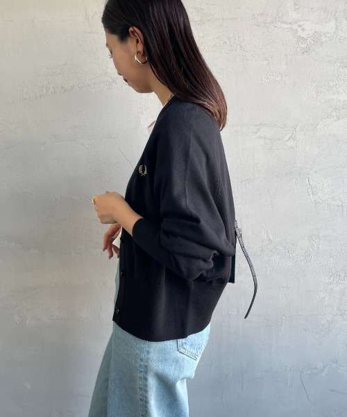 FRED PERRY ワンポイントロゴ刺繍 Vネックニットカーディガン FRED PERRY（フレッドペリー）の「[FRED PERRY/フレッドペリー