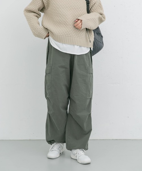 EKAL（エカル）の「パラシュートイージーパンツ（その他パンツ・レディース・オリーブ/ブラック・ONE）」の13枚目の写真