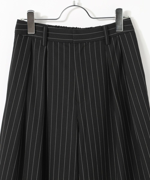 RAGEBLUE（レイジブルー）の「ピンストライプ/2タックワイドスラックス（スラックス・レディース・ブラック/グレー・FREE）」の6枚目の写真