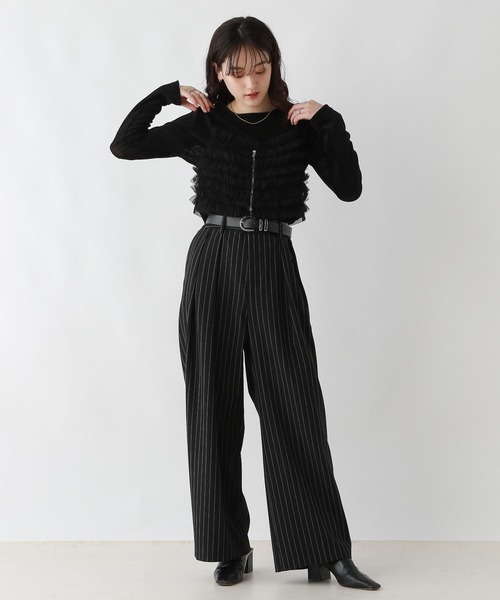 RAGEBLUE（レイジブルー）の「ピンストライプ/2タックワイドスラックス（スラックス・レディース・ブラック/グレー・FREE）」の18枚目の写真