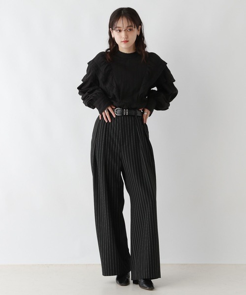RAGEBLUE（レイジブルー）の「ピンストライプ/2タックワイドスラックス（スラックス・レディース・ブラック/グレー・FREE）」の21枚目の写真