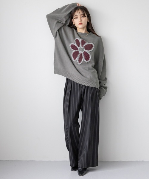 RAGEBLUE（レイジブルー）の「ピンストライプ/2タックワイドスラックス（スラックス・レディース・ブラック/グレー・FREE）」の15枚目の写真