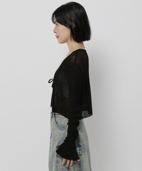 3.3 Field Trip （3.3フィールドトリップ）の「3.3 Field Trip／ソデフレアリボンカーディガン（カーディガン/ボレロ・レディース・ブラック/ブラウン/ネイビー・FREE）」の15枚目の写真