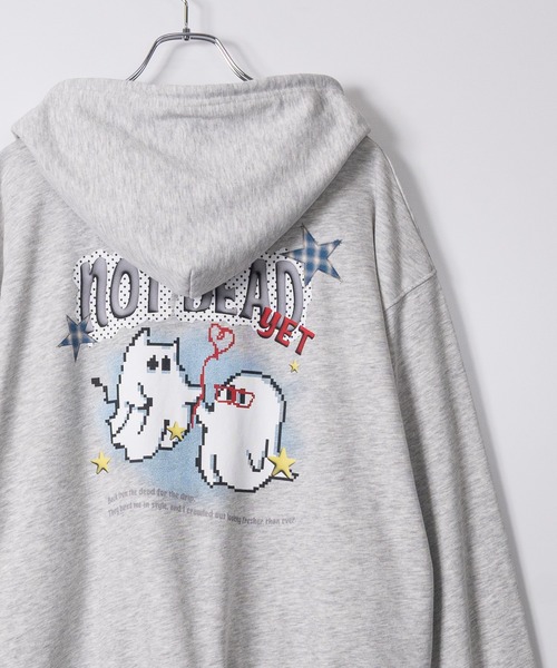 JOHN'S CLOSET(ジョンズクローゼット)の「【13】デジタルオバケプリント フルジップパーカー(パーカー・メンズ・アッシュグレー/ブラウン/ブラック/ブラック系その他/スモークピンク/グレー系その他/グレー系その他2/ブラック系その他2/ブラック系1/グレー系1・LARGE/MEDIUM)」の9枚目の写真