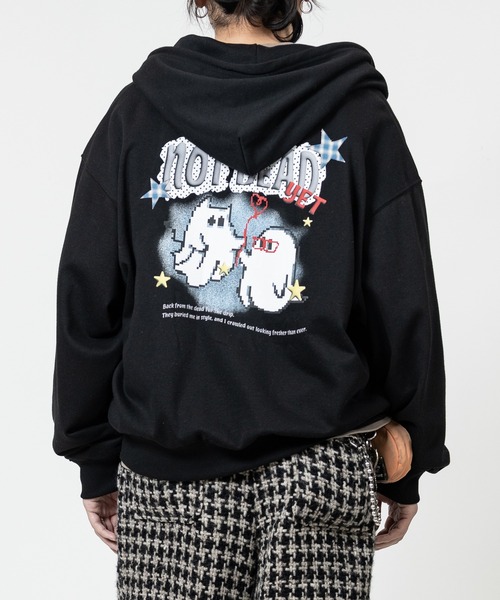 JOHN'S CLOSET（ジョンズクローゼット）の「【13】デジタルオバケプリント フルジップパーカー（パーカー・メンズ・アッシュグレー/ブラウン/ブラック/ブラック系その他/スモークピンク/グレー系その他/グレー系その他2/ブラック系その他2・LARGE/MEDIUM）」の11枚目の写真