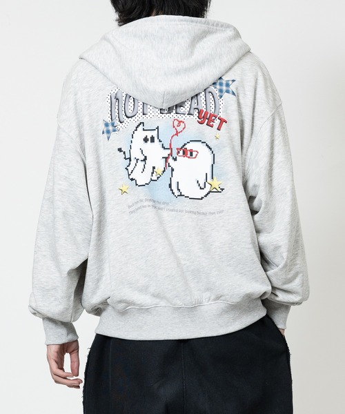 JOHN'S CLOSET（ジョンズクローゼット）の「【13】デジタルオバケプリント フルジップパーカー（パーカー・メンズ・アッシュグレー/ブラウン/ブラック/ブラック系その他/スモークピンク/グレー系その他/グレー系その他2/ブラック系その他2・LARGE/MEDIUM）」の17枚目の写真